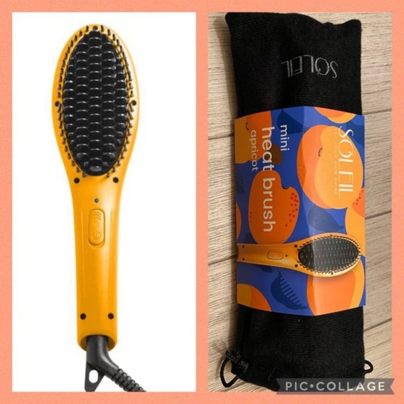 NWT SOLEIL HAIR TOOLS  Mini Heat Brush  Apricot - Picture 2 of 4